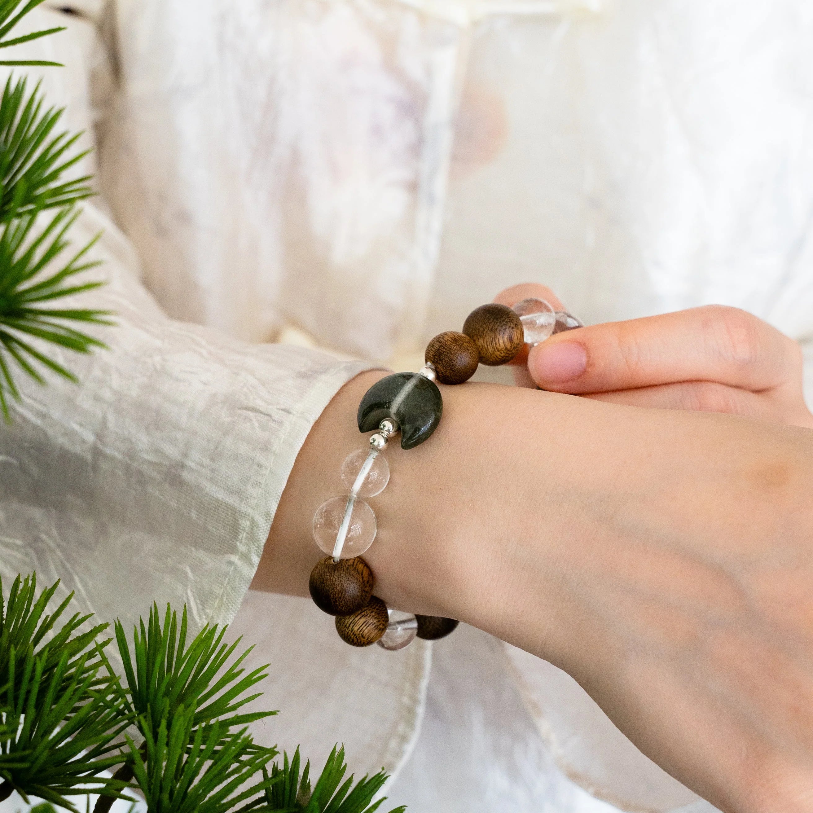 Moss Agate Lunar Harmony Bracelet